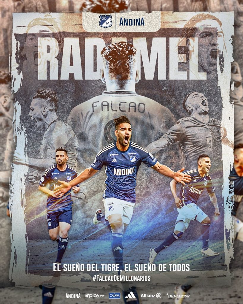 Radamel Falcao García le dio el SÍ a Millonarios y se vestirá de azul.